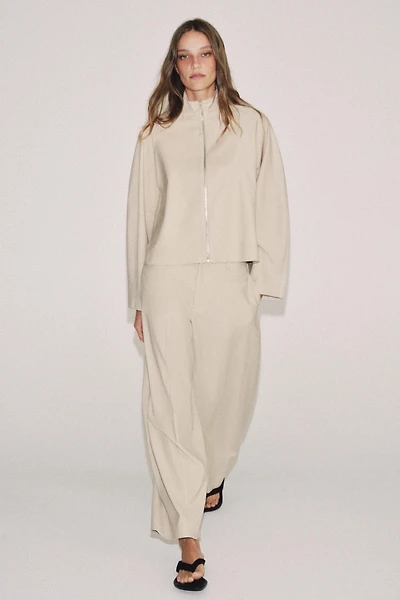 ZW COLLECTION WOOL BLEND BALLOON PANTS