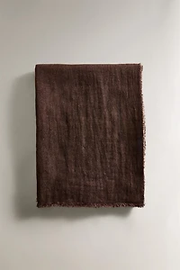 FRINGED LINEN BLANKET