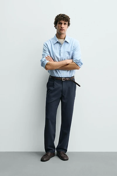 STRAIGHT FIT STRETCH PANTS