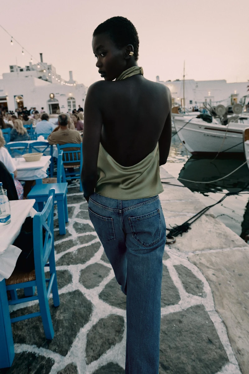 TOP HALTER SATINÉ