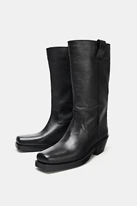 BOTTINES COW-BOY EN CUIR