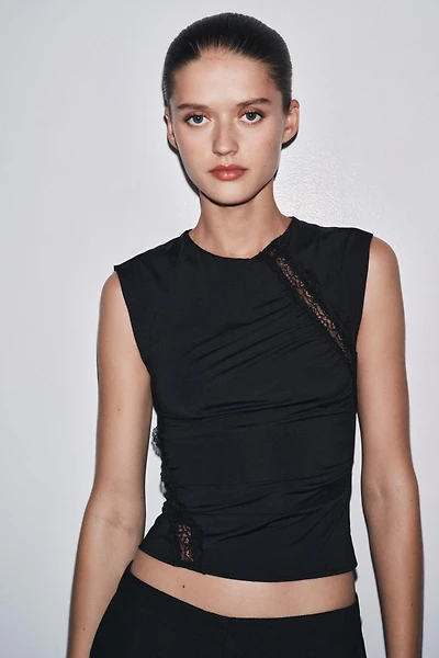 POLYAMIDE LACE TOP