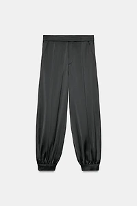 PLEATED SATIN PANTS