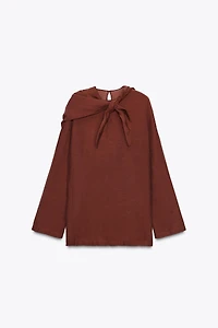 FLOWY BLOUSE WITH MULTI-POSITION SCARF ZW COLLECTION