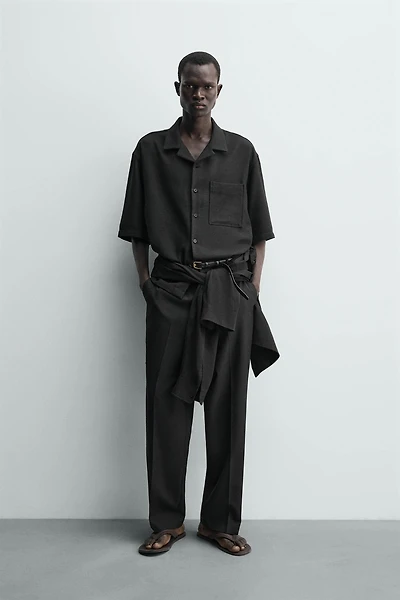 BOXY FIT TEXTURED SHIRT