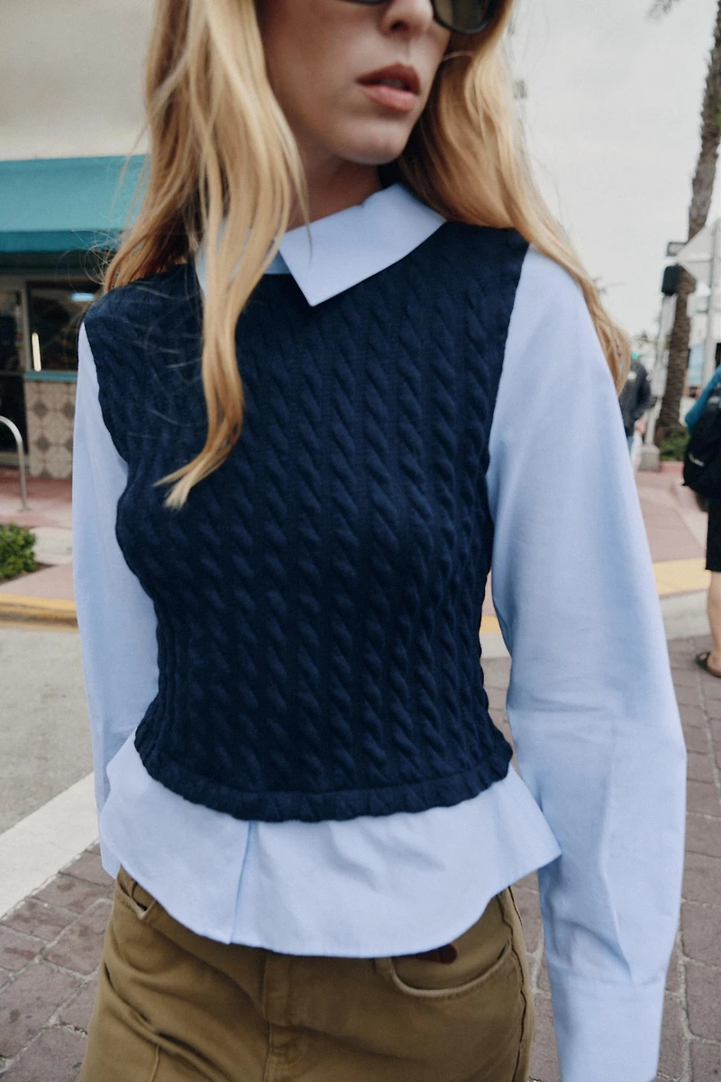 COMBINED POPLIN SHIRT