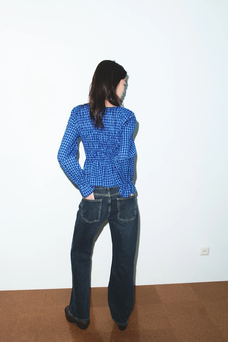 ELASTIC GINGHAM SHIRT