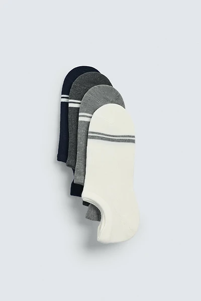 4-PACK OF STRIPED ANKLE SOCKS
