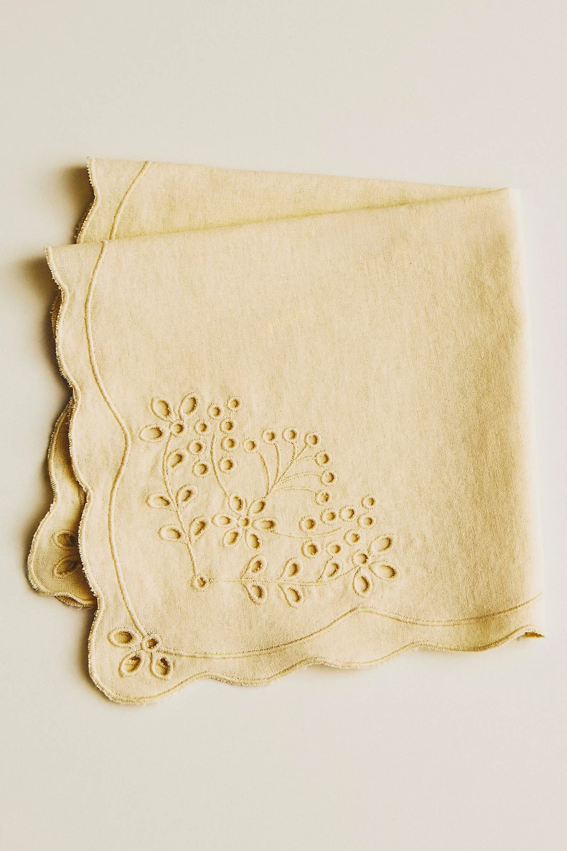 EMBROIDERED LINEN NAPKINS (PACK OF 2)