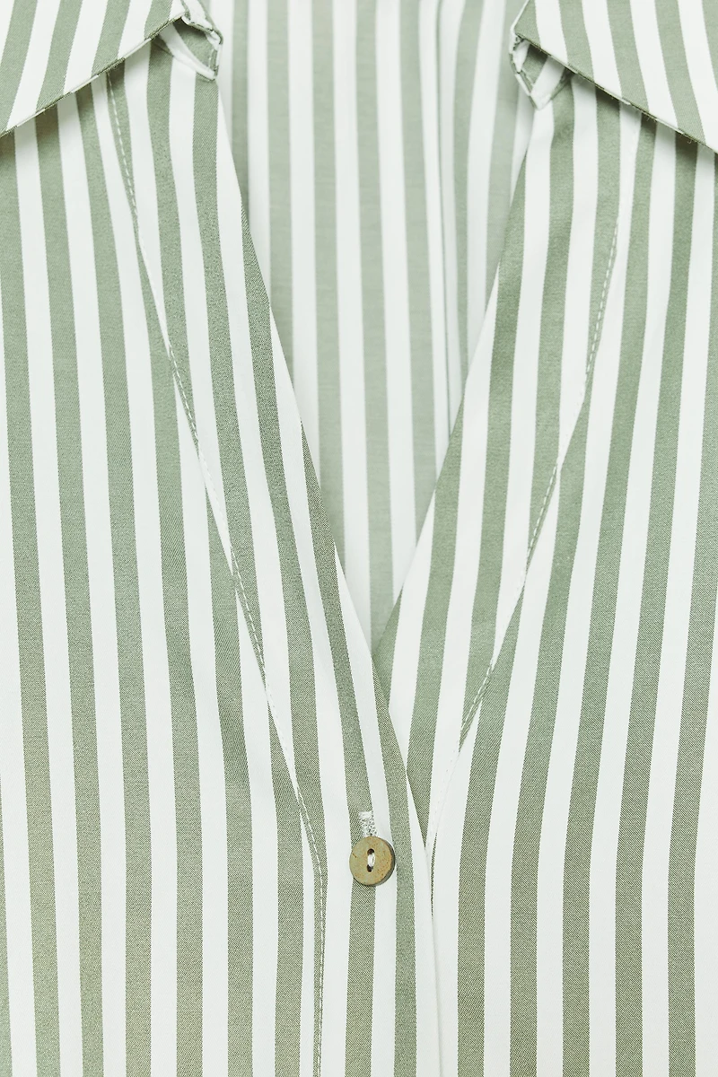 STRIPED SHIRT WITH CUFFED SLEEVES
