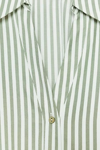 STRIPED SHIRT WITH CUFFED SLEEVES