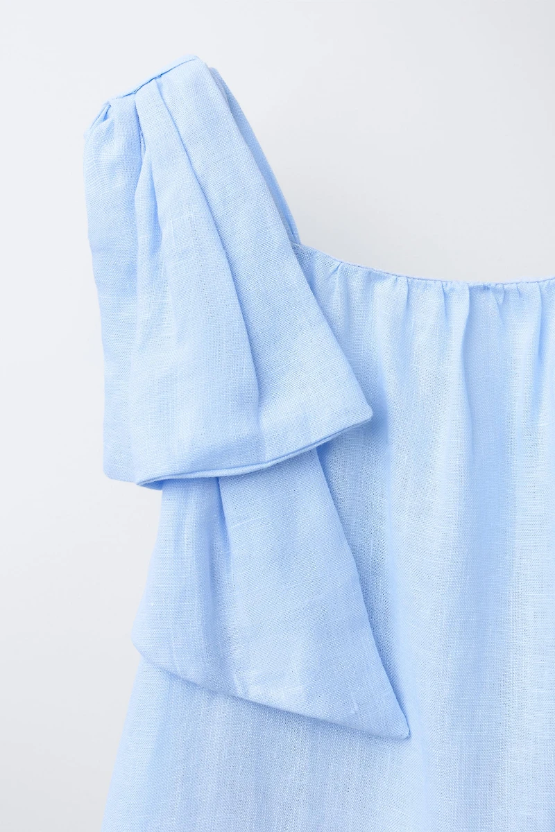 ROBE EN LIN AVEC NŒUD