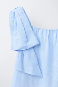 ROBE EN LIN AVEC NŒUD