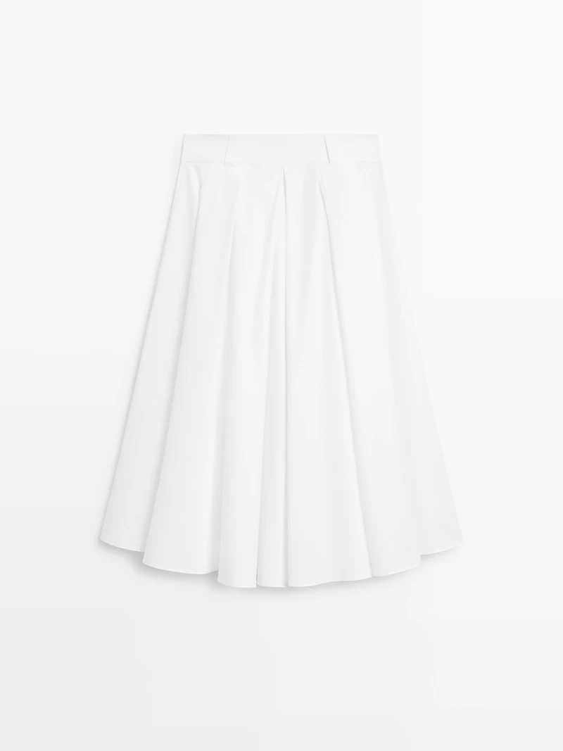 Midi skirt with belt loop details