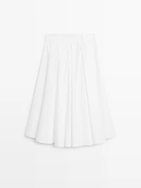 Midi skirt with belt loop details
