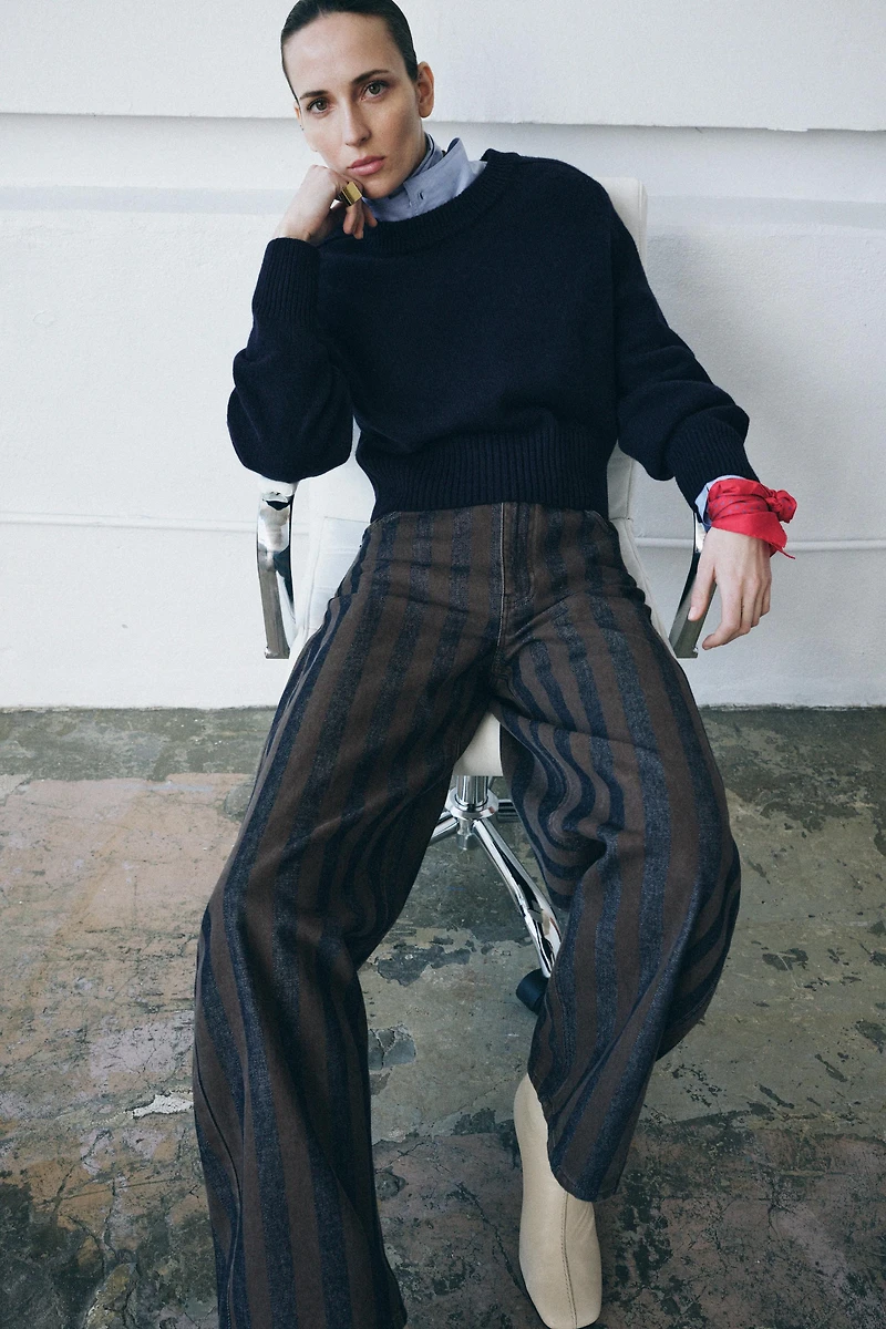 100% WOOL JUMPER WITH SHOULDER PADS