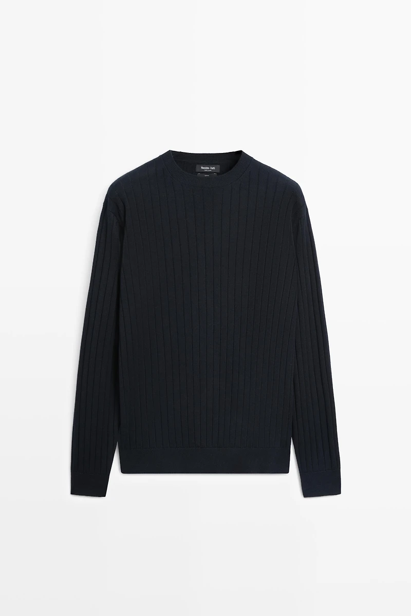 Pull en maille côtelée 100 % coton