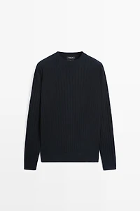 Pull en maille côtelée 100 % coton