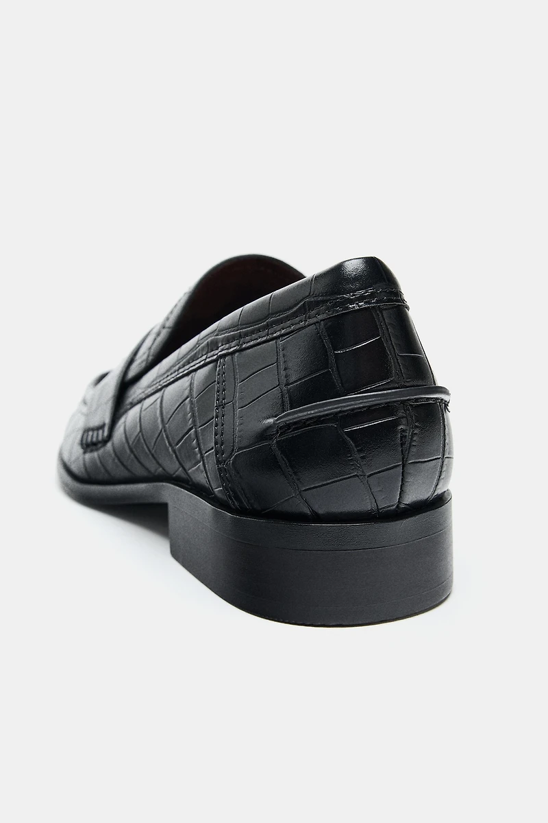 EMBOSSED PENNY LOAFERS