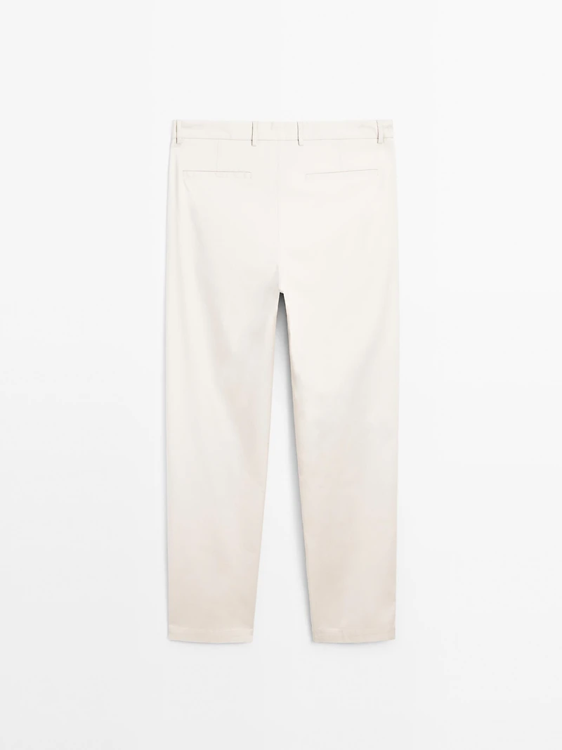 Slim fit textured trousers