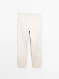 Slim fit textured trousers