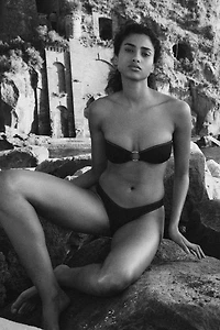 CONTRAST RUCHED BIKINI BOTTOMS