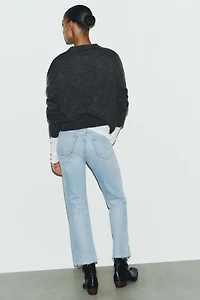 TRF HIGH-WAISTED CROPPED FLARE JEANS