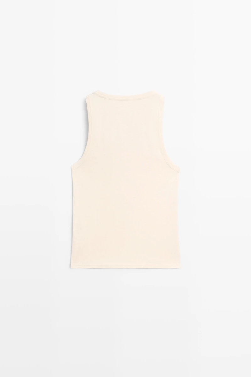 Sleeveless 100% cotton T-shirt