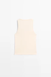 Sleeveless 100% cotton T-shirt