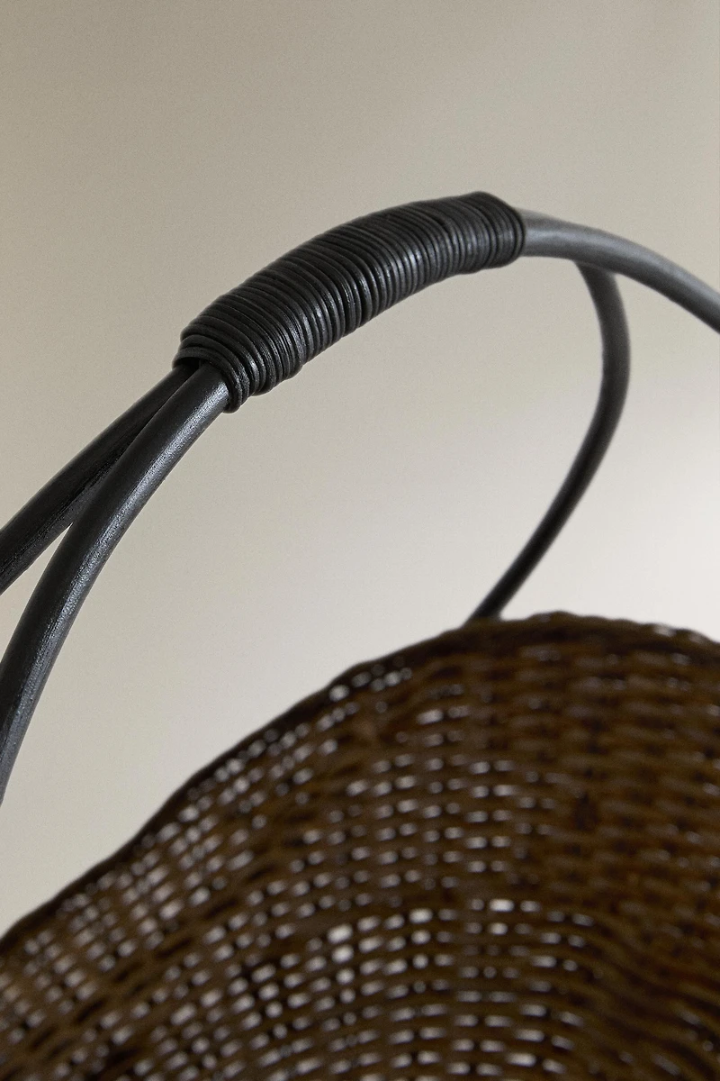 RATTAN AND BAMBOO FLOWER BASKET