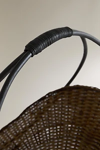 RATTAN AND BAMBOO FLOWER BASKET