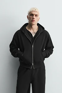 CROPPED FIT HOODIE SWEATSHIRT