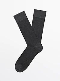 Plain knit cotton blend socks