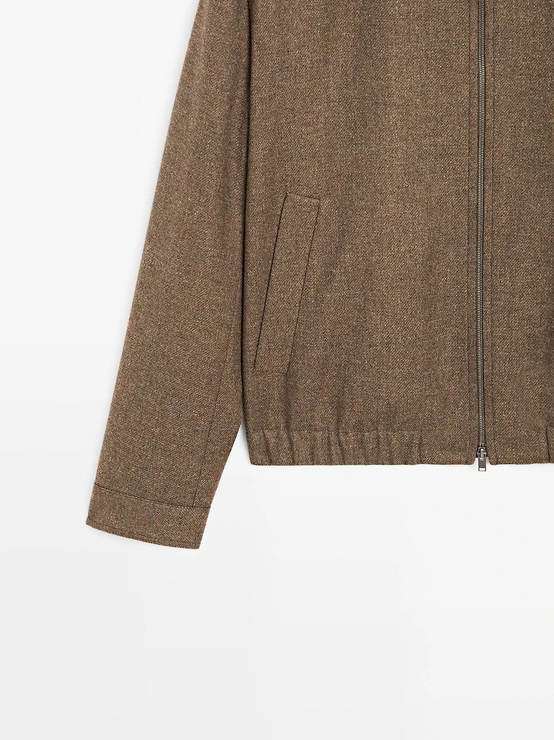 100% wool zip-up jacket