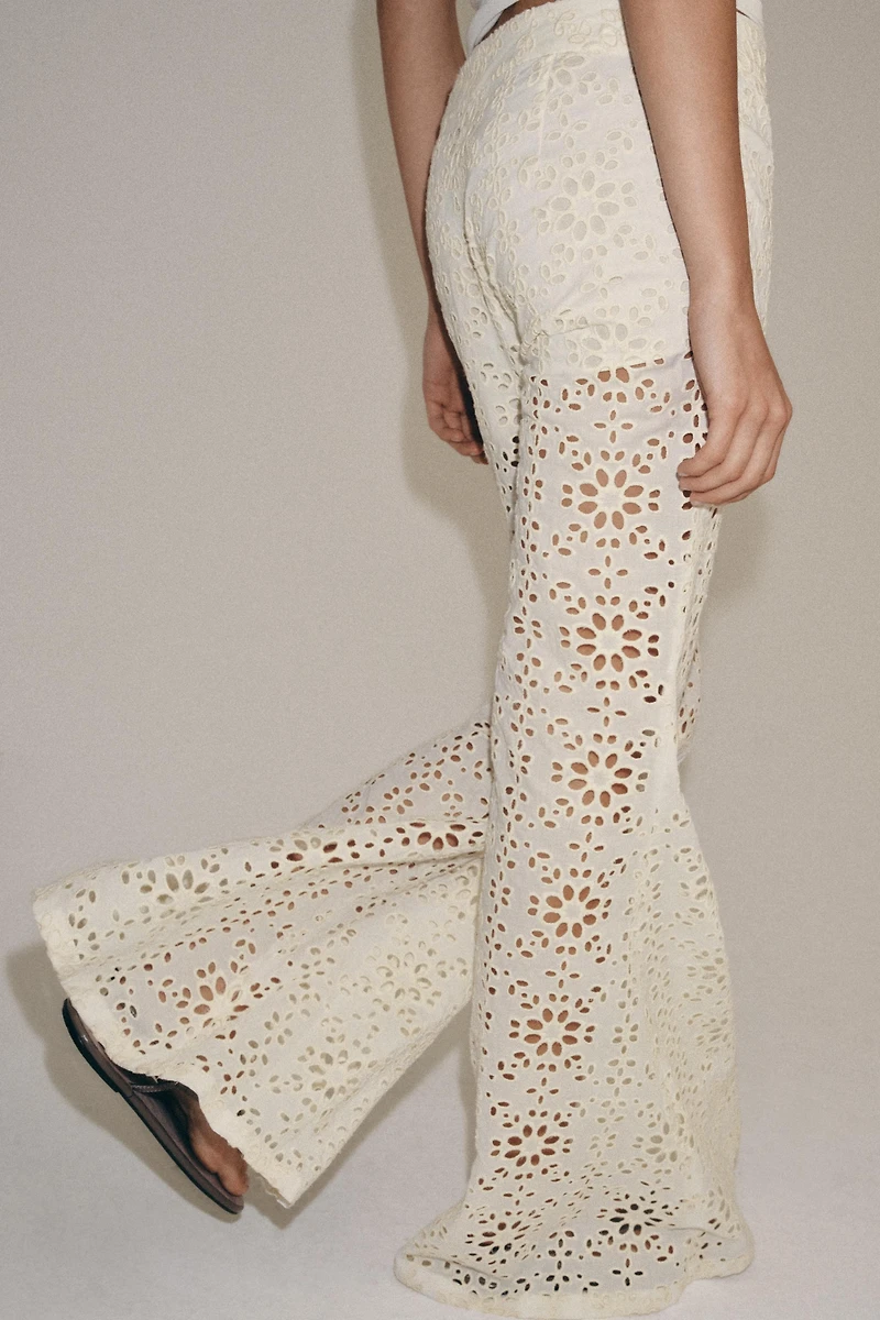 EMBROIDERED FLARE PANTS ZW COLLECTION