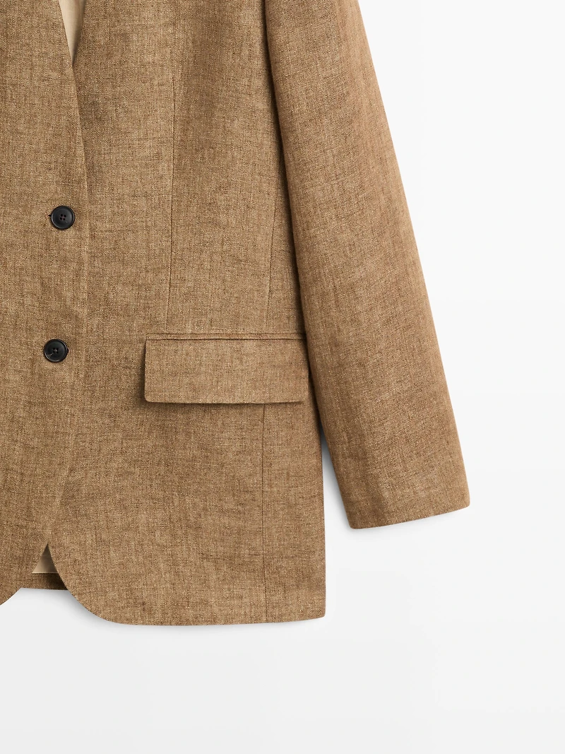 Veste de costume chinée lin