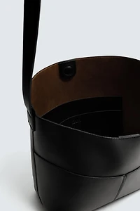 TOPSTITCHED SHOPPER BAG