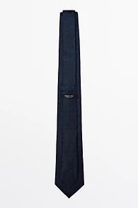 100% silk tie with embroidered detail
