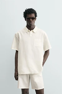 REGULAR FIT HEMP COTTON BLEND POLO