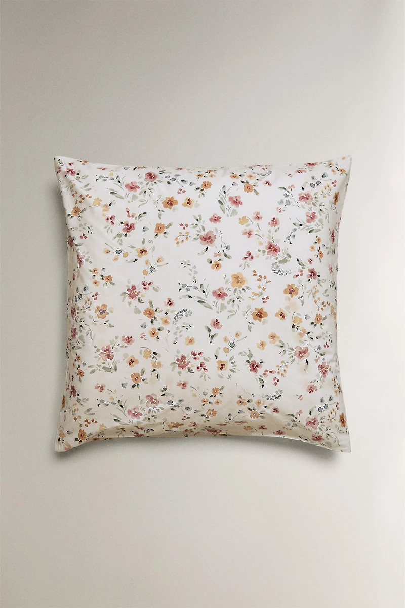 FLORAL PERCALE PILLOWCASE (200 THREAD COUNT)