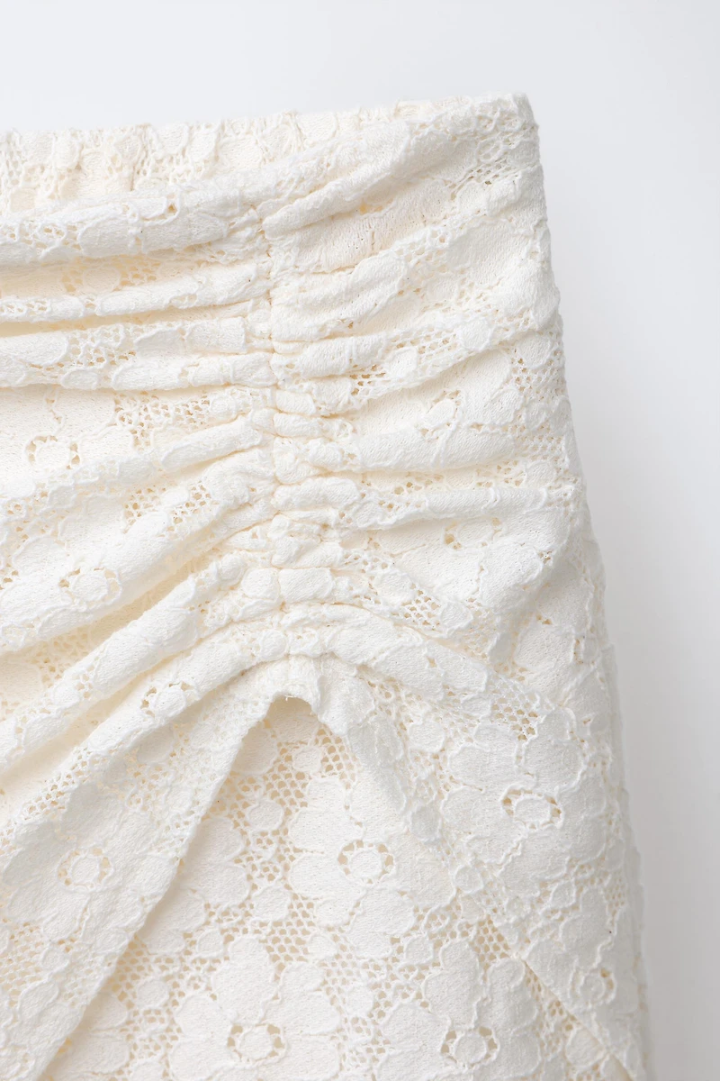 DRAPED LACE SKIRT