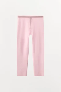 KNIT CAPRI LEGGINGS WITH BUTTONS