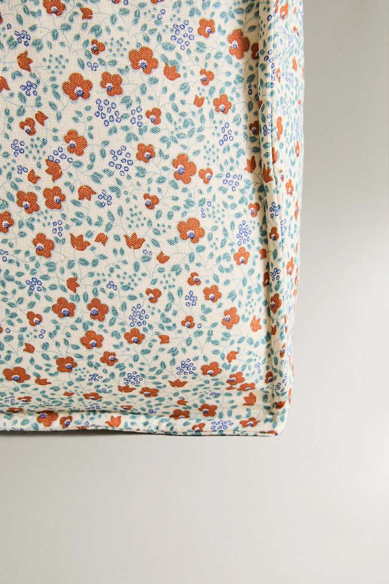 FLORAL COTTON BEACH BAG