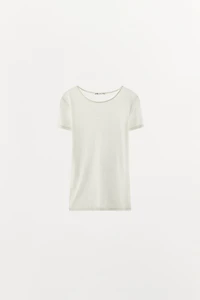 T-SHIRT UNI EN MÉLANGE DE LAINE