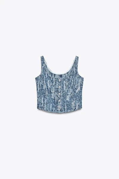 Z1975 DISTRESSED DENIM TOP
