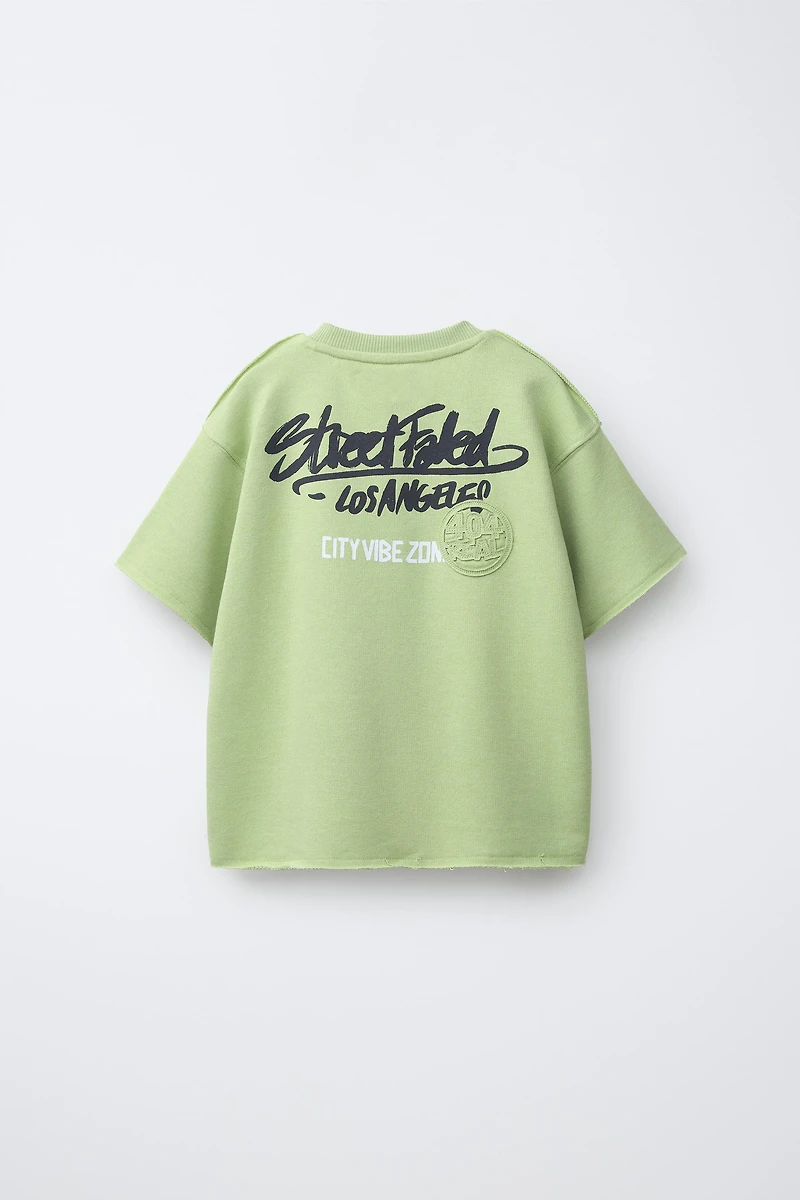 GRAFFITI SHORT SLEEVE SWEATSHIRT