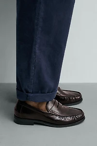 MOCASSINS FRONCÉS EN CUIR