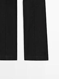 100% linen kick flare fit trousers