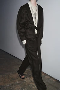 ZW COLLECTION LINEN BELTED KIMONO