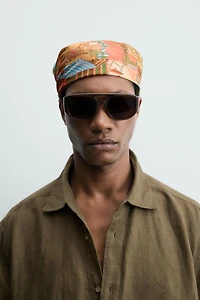 GEOMETRIC PRINT FLOWY BANDANA